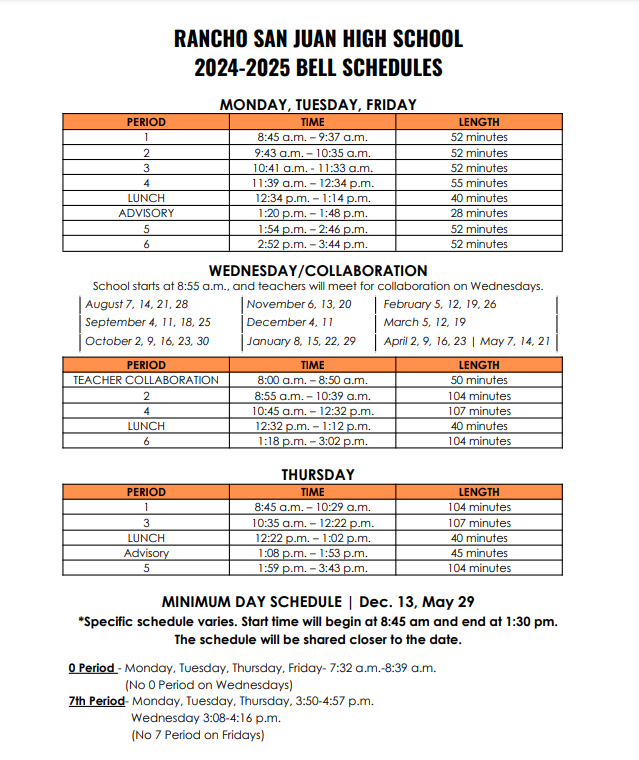 Bell Schedule 