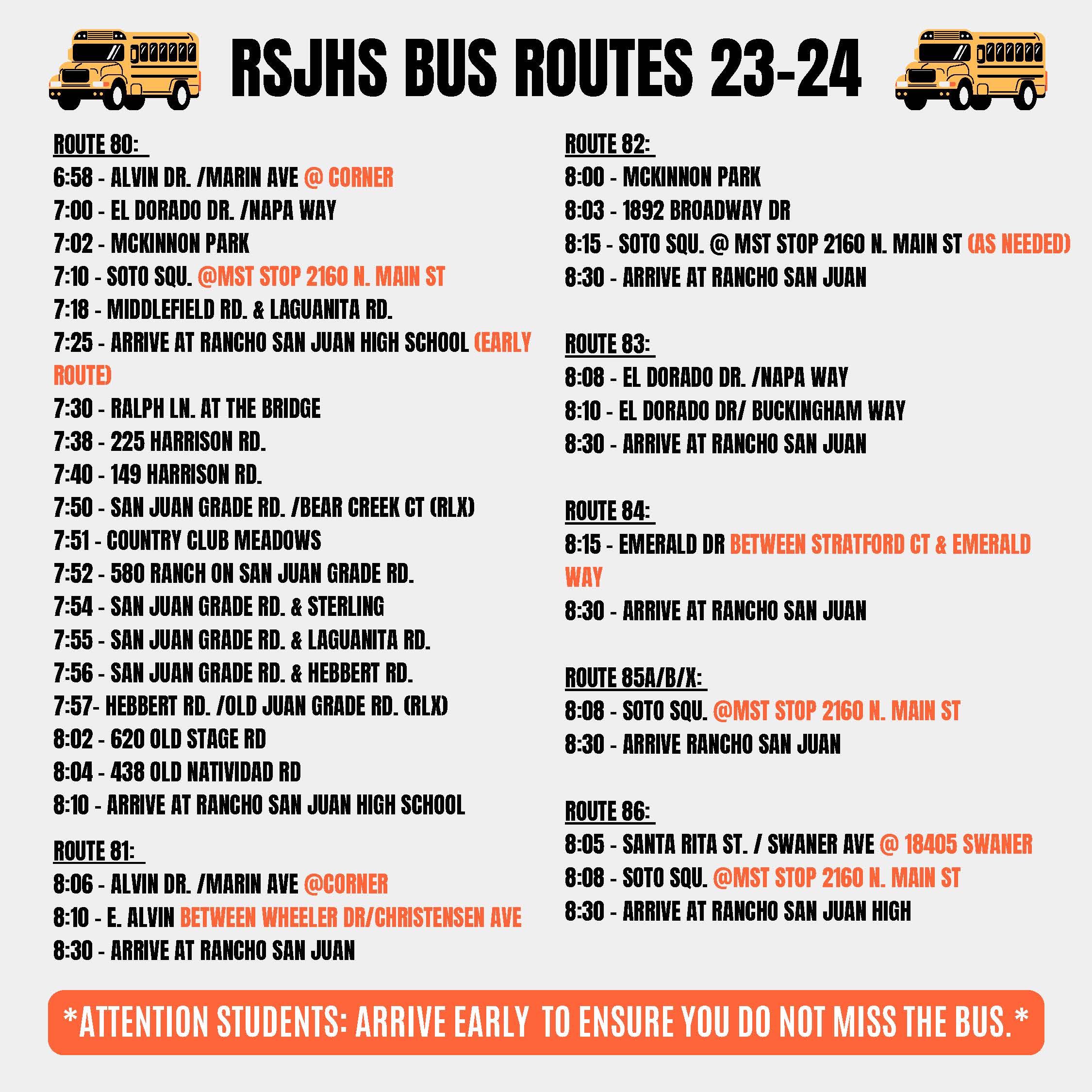 Bus Schedule Photo